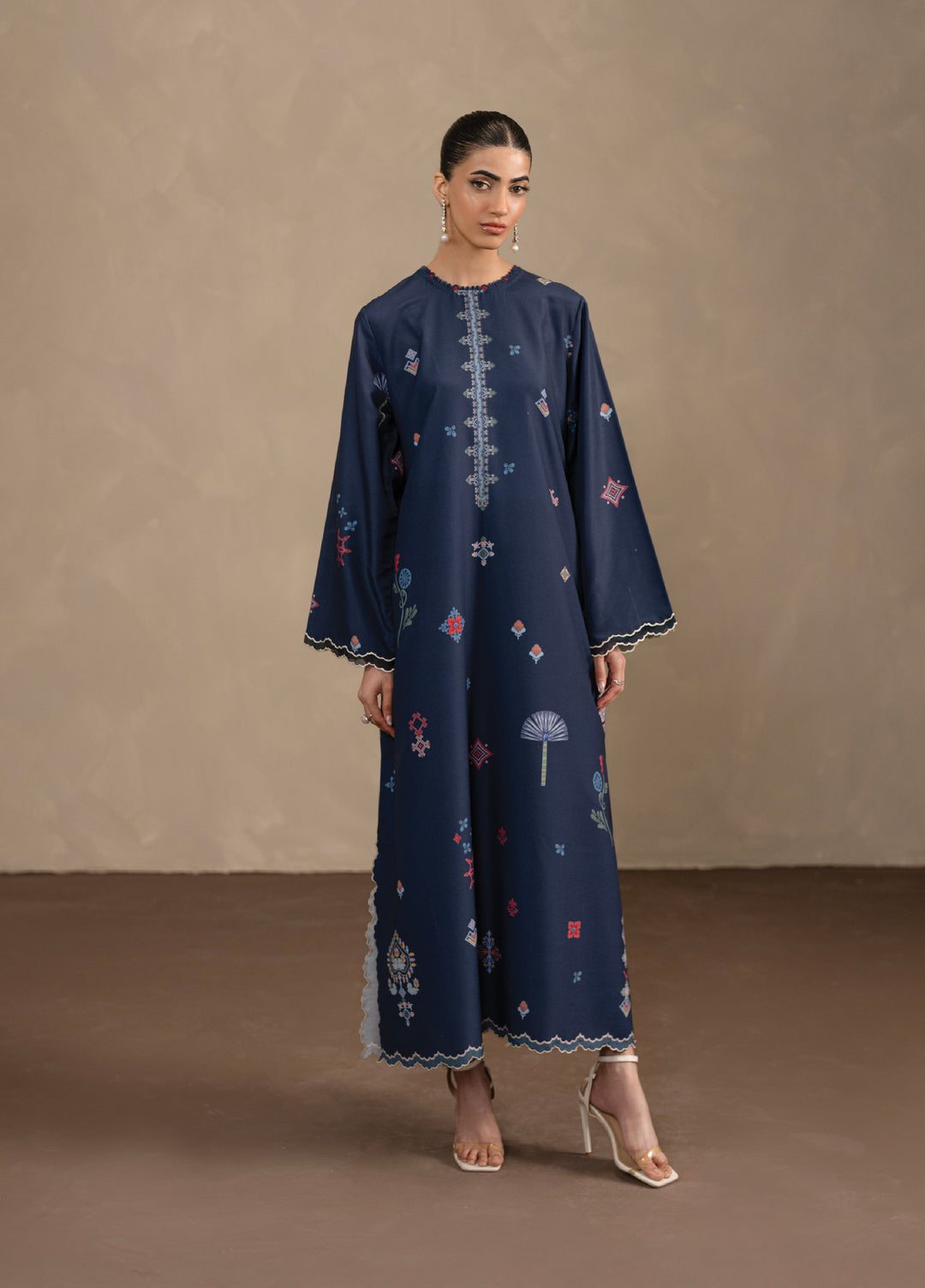 Seran Women Pret Printed Poly Cambric Kaftan SN26PK D-6 Navira - Casual Collection