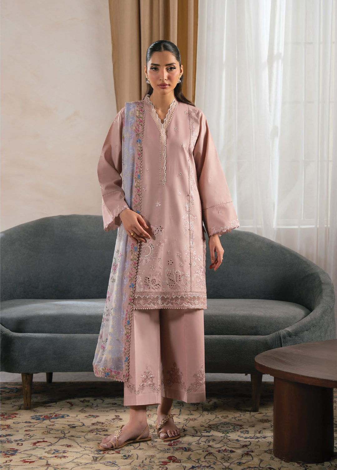 Seran Unstitched Embroidered Lawn 3 Piece Suit SN26ULLE Alisse D-10 - Eid Collection