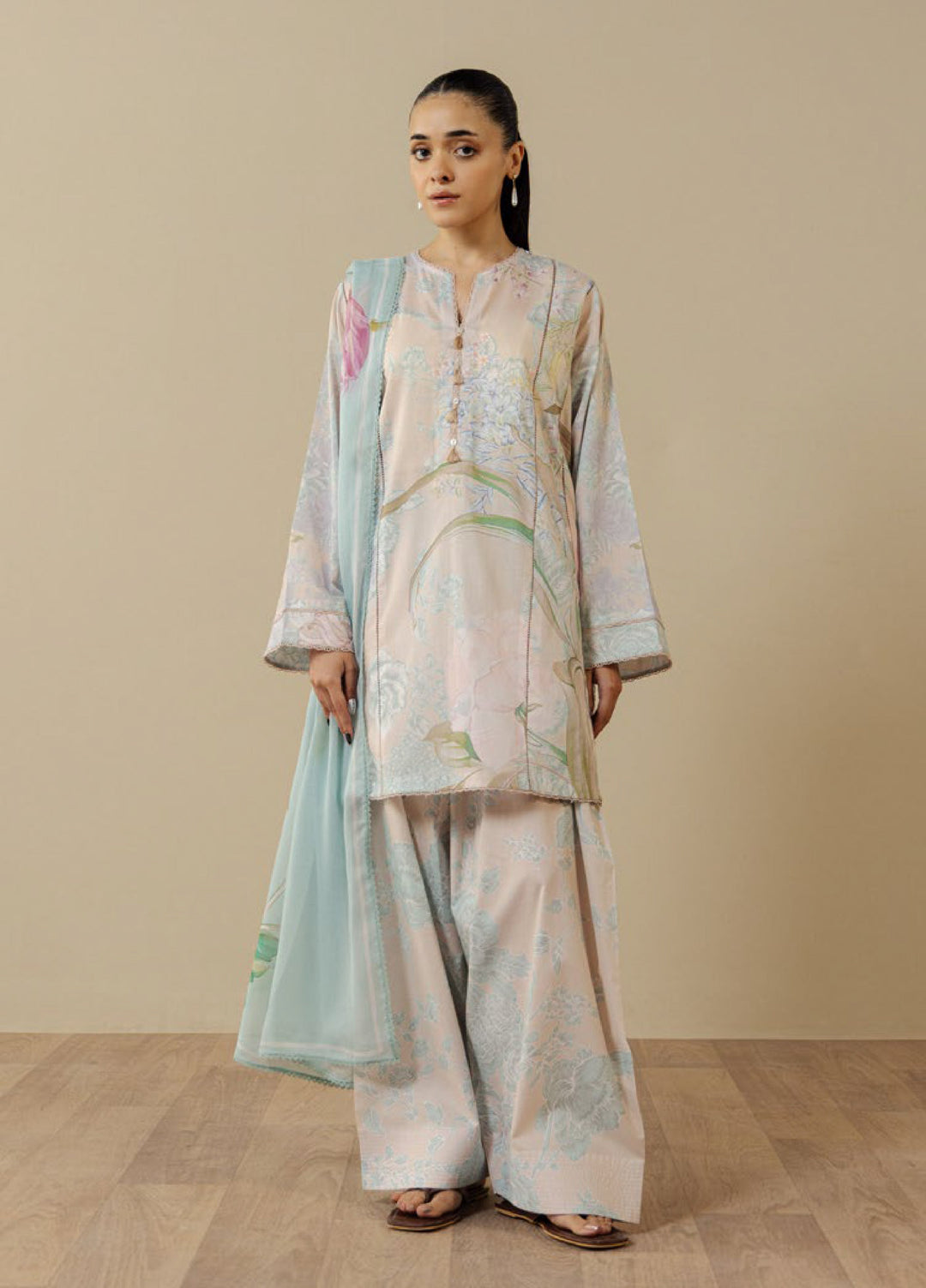 Coco by Zara Shahjahan Unstitched Printed Lawn 3 Piece Suit CZS26UPL FIORA-2B - Summer Collection