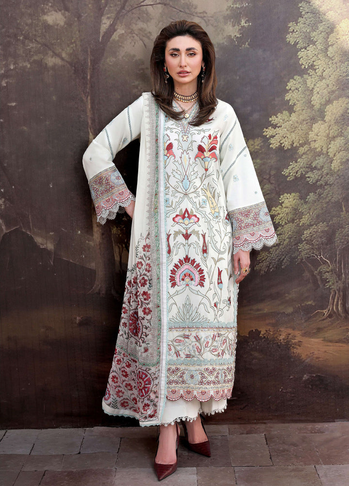 Floral Reverie by Roheenaz Unstitched Embroidered Lawn 3 Piece Suit RN26UFRL LUNAR GLOW - Festive Collection