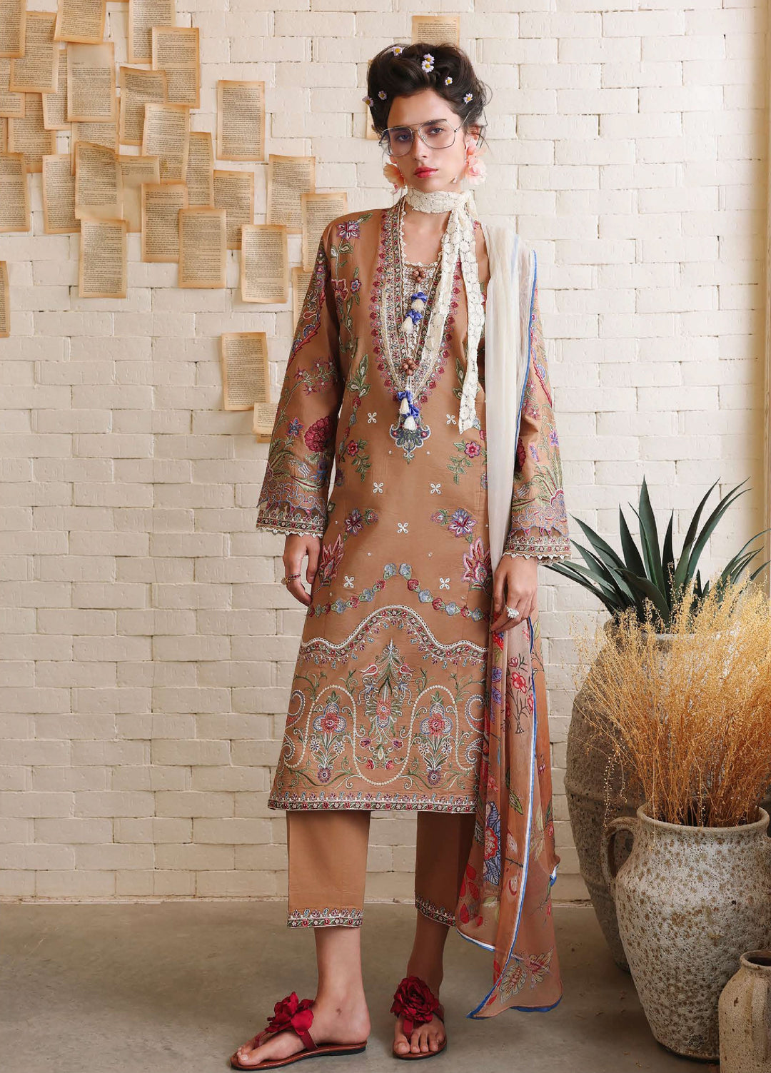 The Secret Garden by Mushq Unstitched Embroidered Lawn 3 Piece Suit MU26USG Wild Bloom HUNSS260408 - Festive Collection