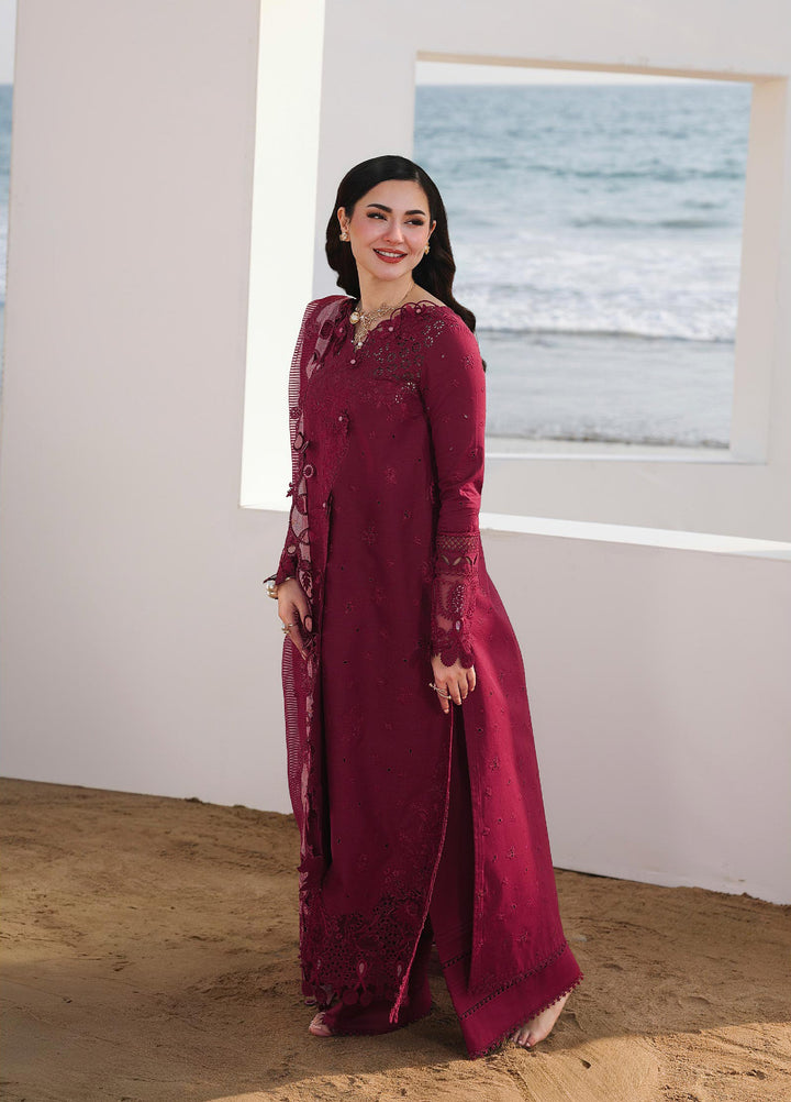Sahil by Qalamkar Unstitched Embroidered Luxury Lawn 3 Pcs Suit QLK26US SA-14 Nelam - Summer