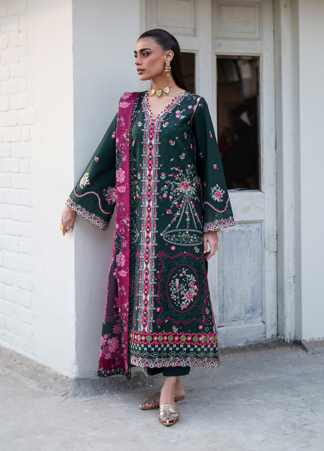 Heritage Dore by Bin Ilyas Unstitched Embroidered Lawn 3 Piece Suit BI26UHD 17-4B - Summer Collection