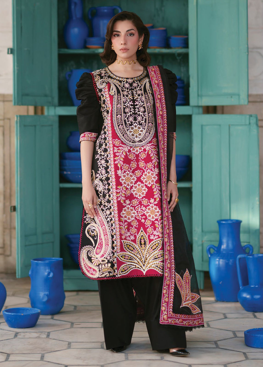 Nilofer by Mahnur Unstitched Embroidered Luxury Lawn 3 Piece Suit MN26ULN N-12 - Summer Collection