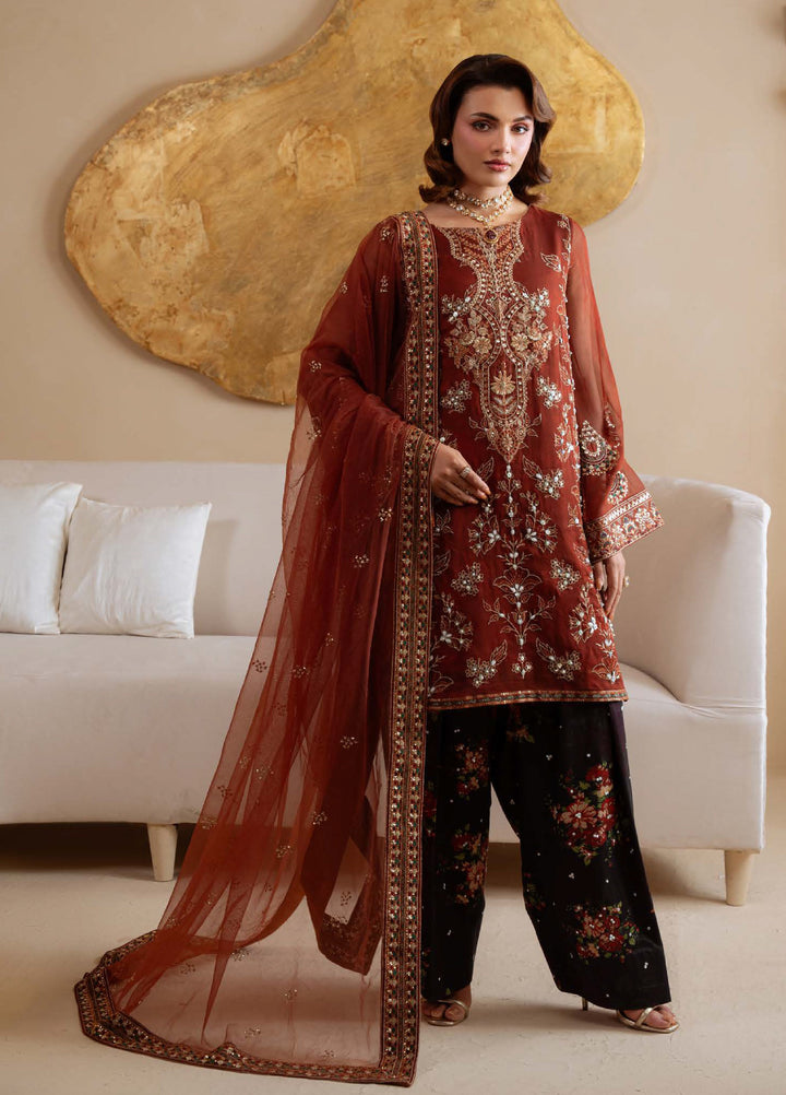 Amaya by Nureh Unstitched Luxury Chiffon Embroidered 3 Piece Suit NU26UA AM-35 - Festive Collection