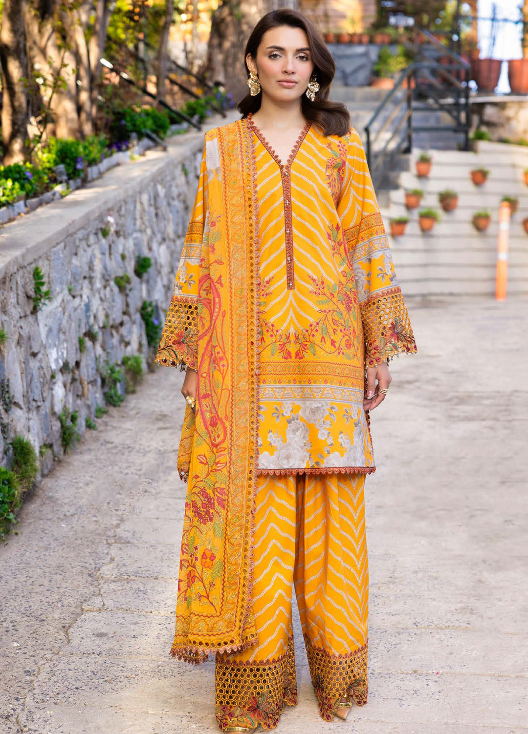 Rang e Bahar by Charizma Unstitched Embroidered Lawn 3 Piece Suit CHR26ULR CRB6-14 - Summer Collection