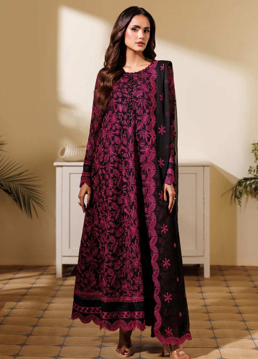 Zarif Women RTW Embroidered Chiffon 3 Piece Suit ZR26UCR ZRF-EMC-20 - Eid Collection