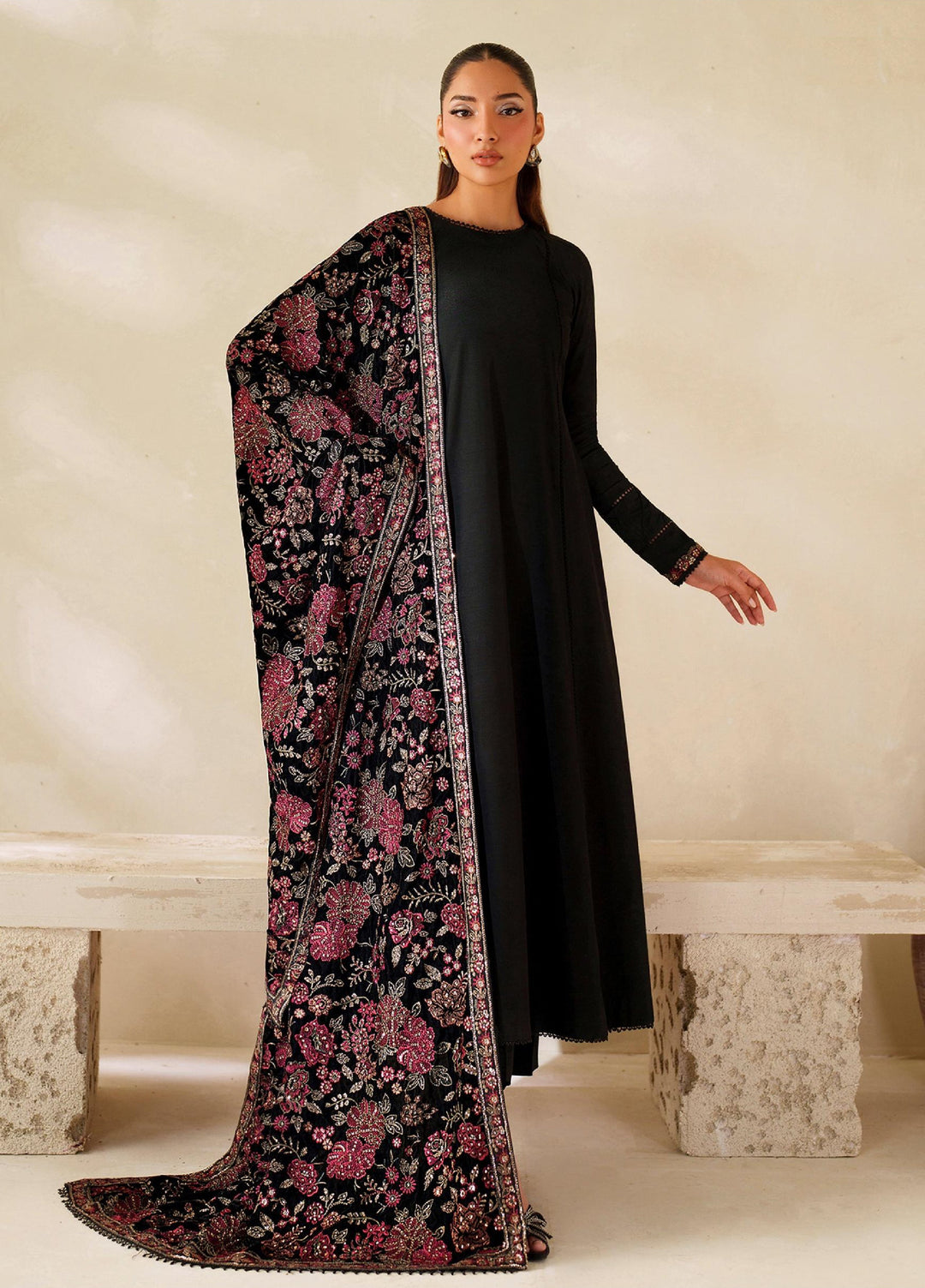 Zarif Unstitched Embroidered Raw Silk Suits 3 Piece ZRF25UF  ZRF-VS-03 - Festive Collection