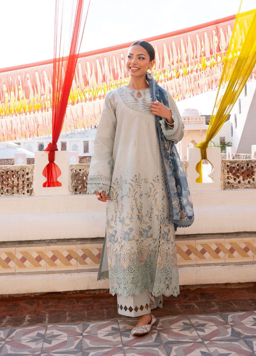 Basant Chikankari by Florent Unstitched Embroidered Luxury Lawn 3 Piece Suit FL26UBC FZ-5B - Summer Collection