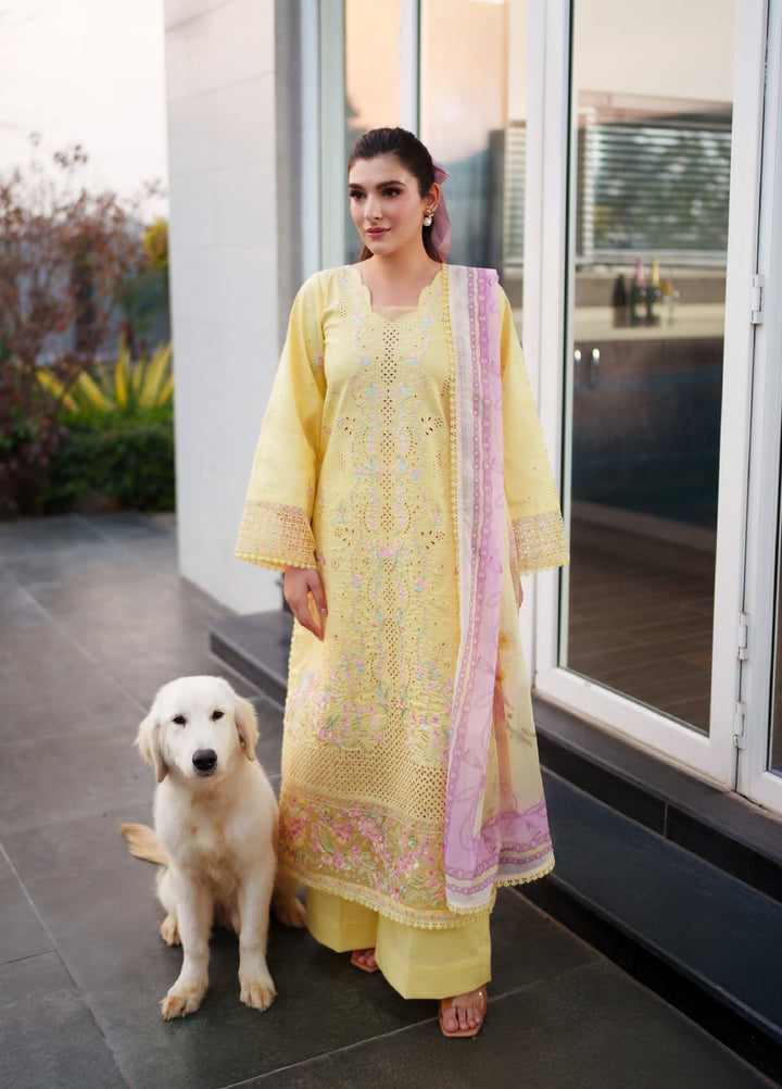 Symphony by Neeshay Unstitched Embroidered Luxury Lawn 3 Piece Suit NSH26US D-4 Elio - Summer Collection