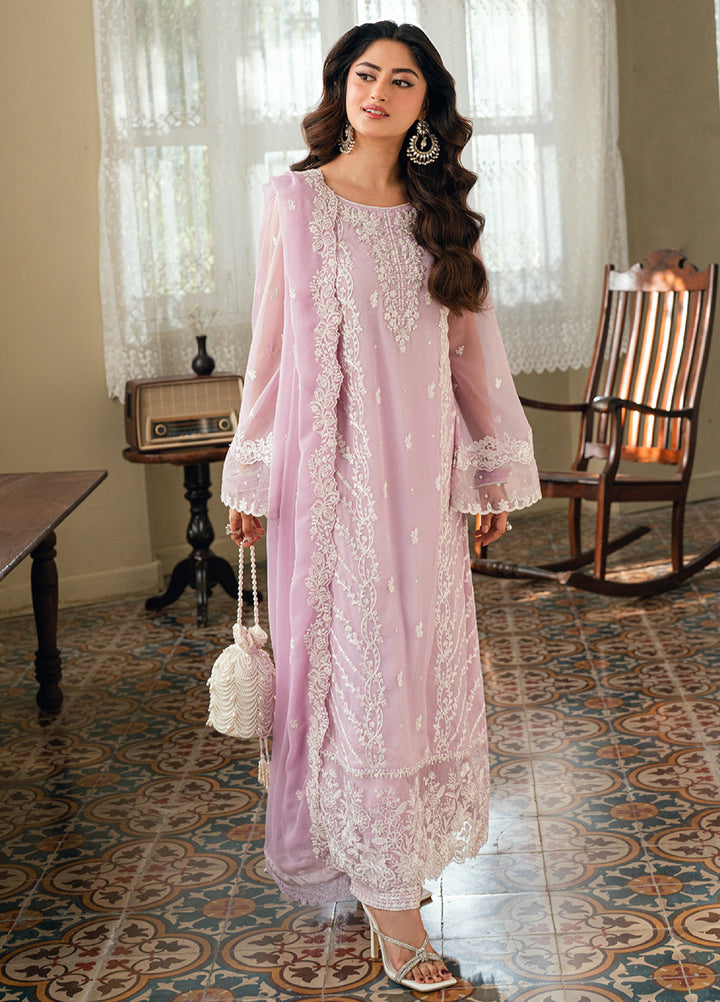 Eid Ensembles by Azure Unstitched Embroidered Chiffon 3 Piece Suit AZ26UEE ES-134 Wisteria - Eid Collection