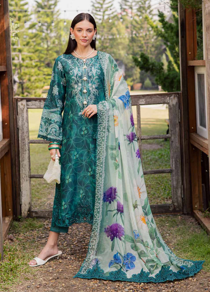 Gardenia by Nureh Unstitched Embroidered Lawn 3 Piece Suit NU26UGL NSG-210 - Summer Collection