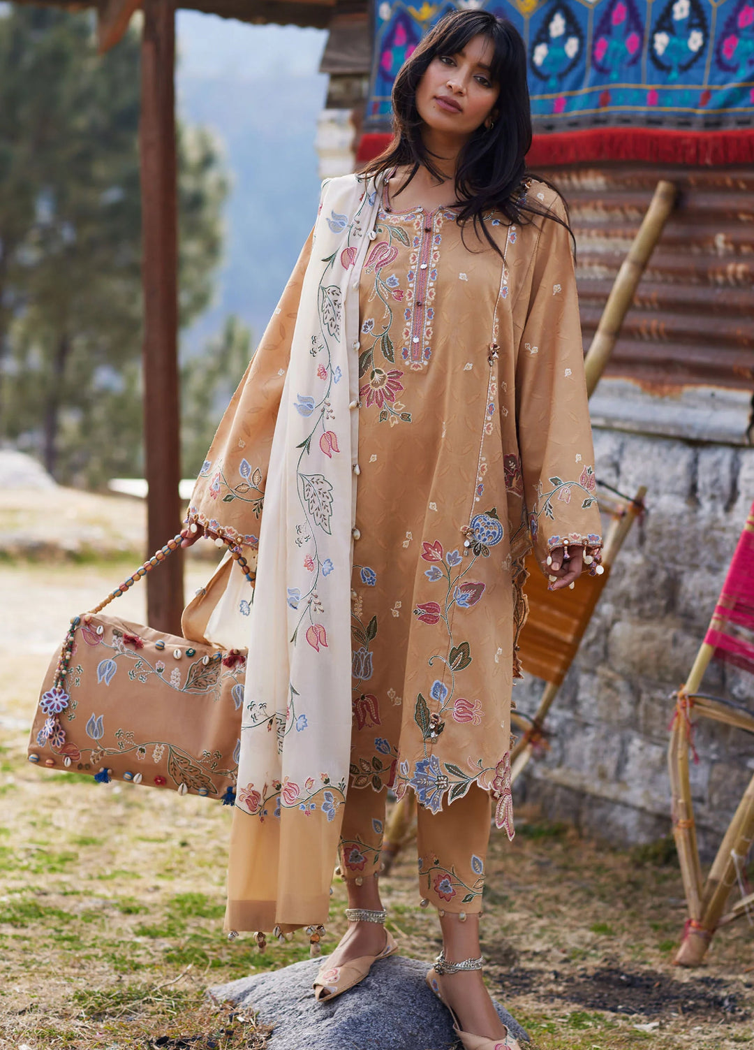 Meili by Zaha Unstitched Embroidered Lawn 3 Piece Suit ZK26UML ZL26-07A - Festive Collection