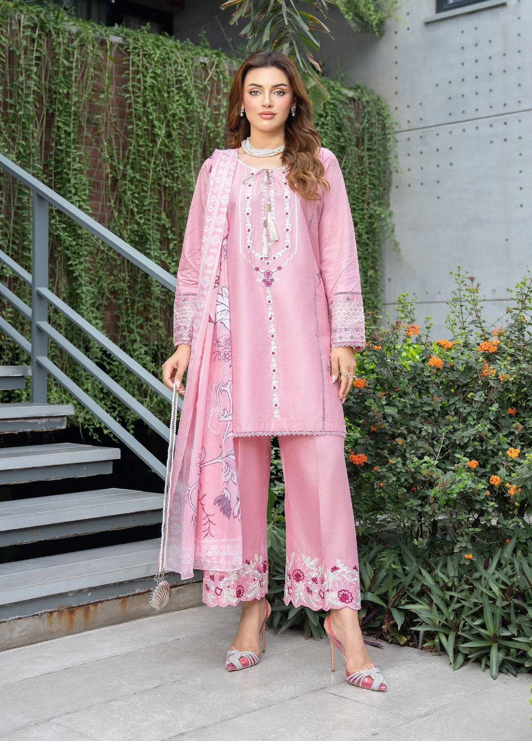 Solid Story by Panache Pret Solids Lawn 3 Piece Rosewood