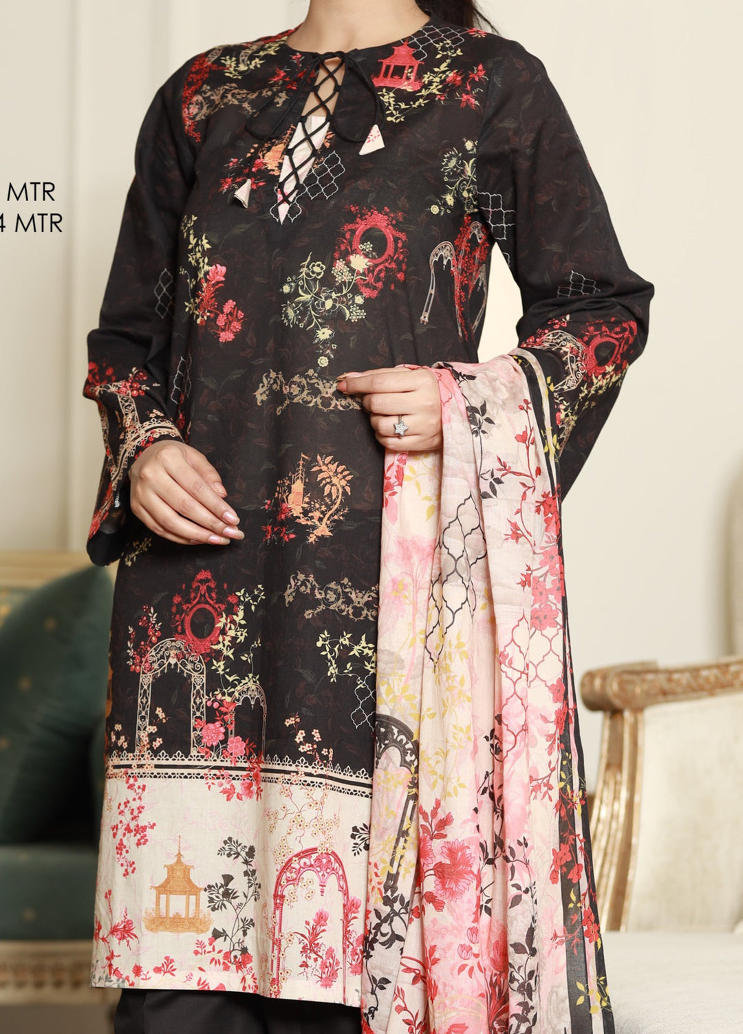 The Garden Muse by Chameli Unstitched Printed Lawn 3 Piece Suit CHM26UGM WRTS-0006 - Summer Collection