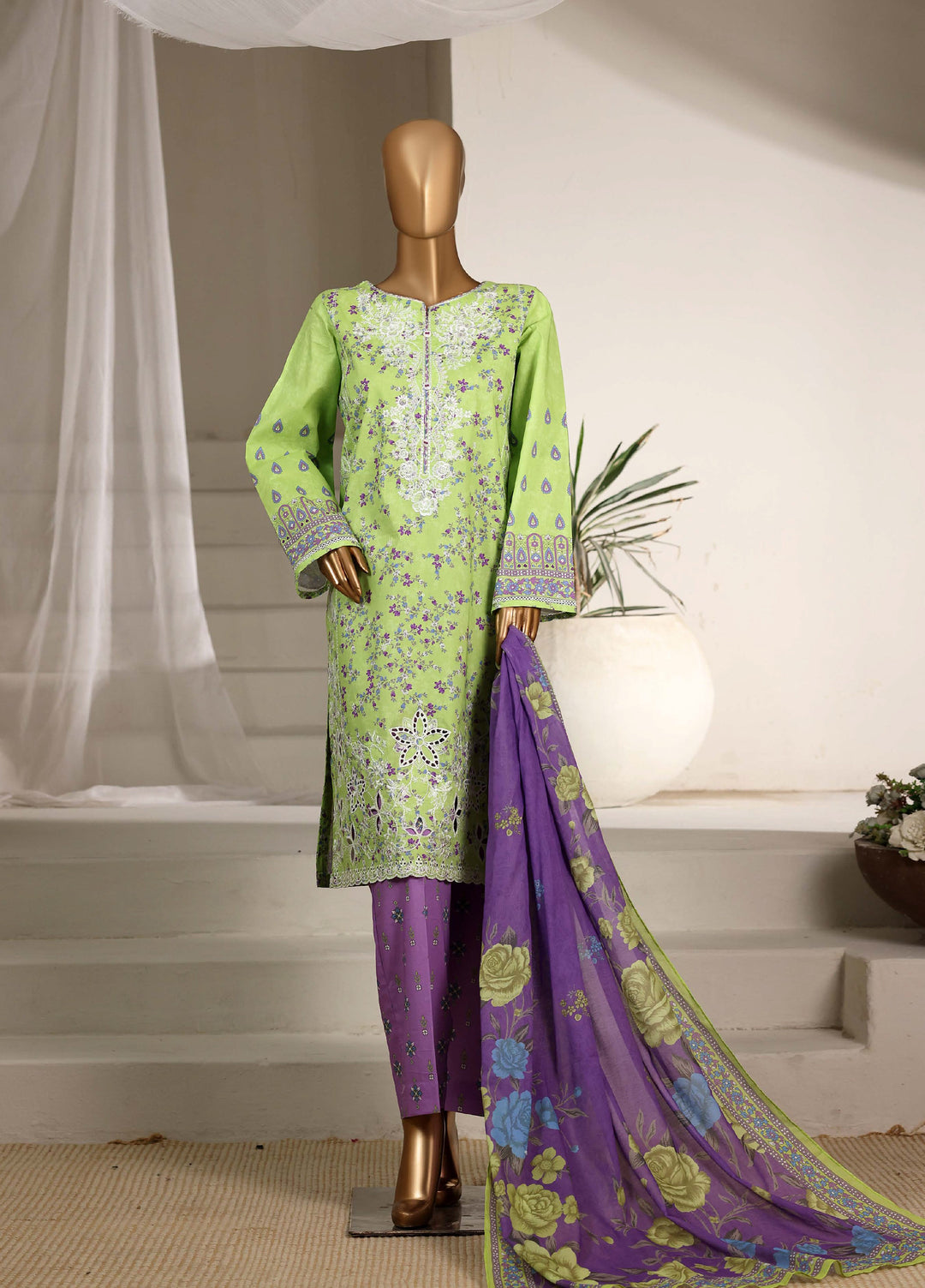 Guldozi by HZ Textiles RTW Embroidered Lawn 3 Piece Suit CPE-3P-028 - Summer Collection