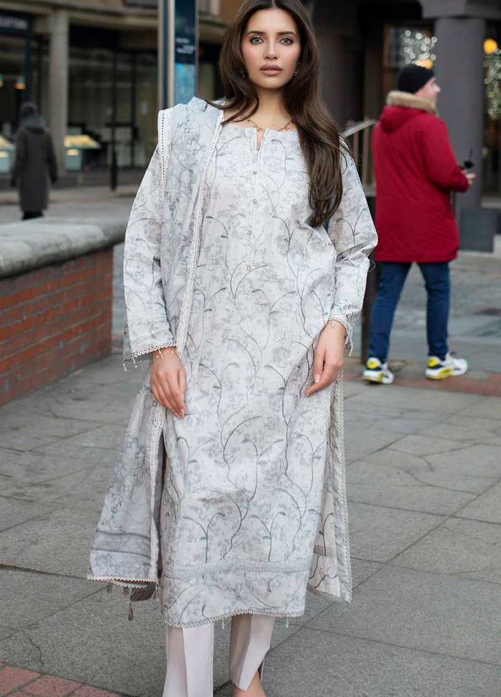 AL Zohaib Dhagakari Unstitched Embroidered Lawn 3 Piece Suit AZ26UD D-5 - Summer Collection