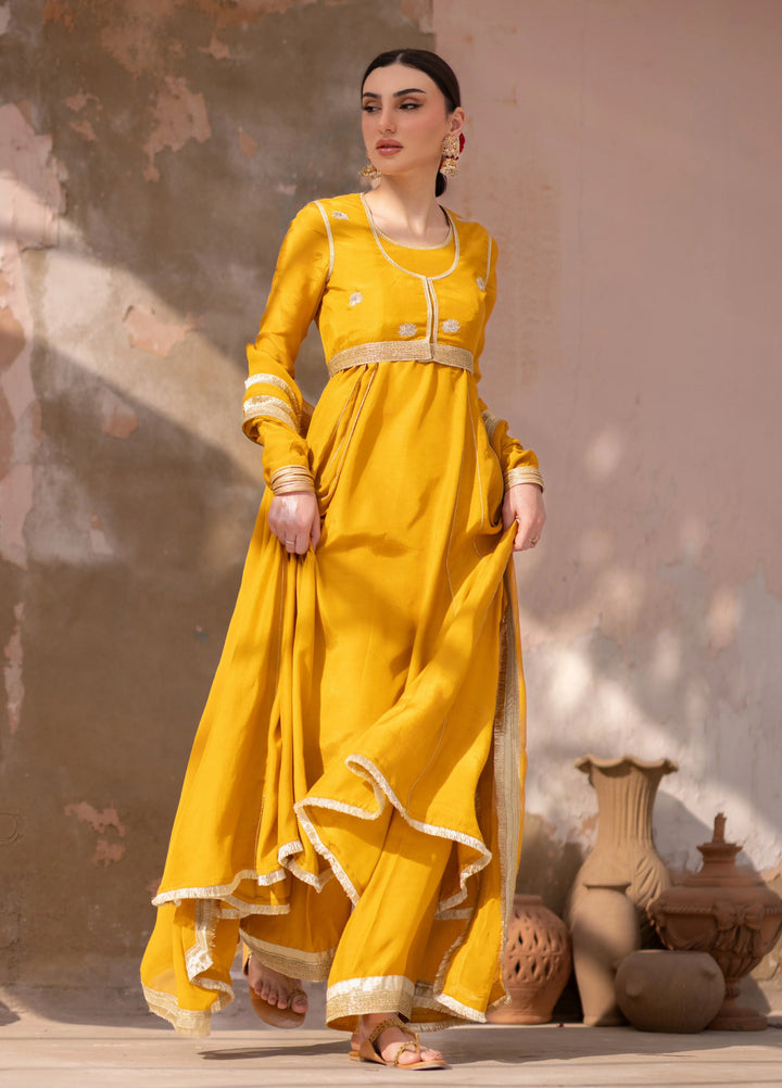 Dareecha by Daak RTW Embroidered Cotton Silk 4 Piece Suit SPS-Y SONA SPS-Y - Festive Collection
