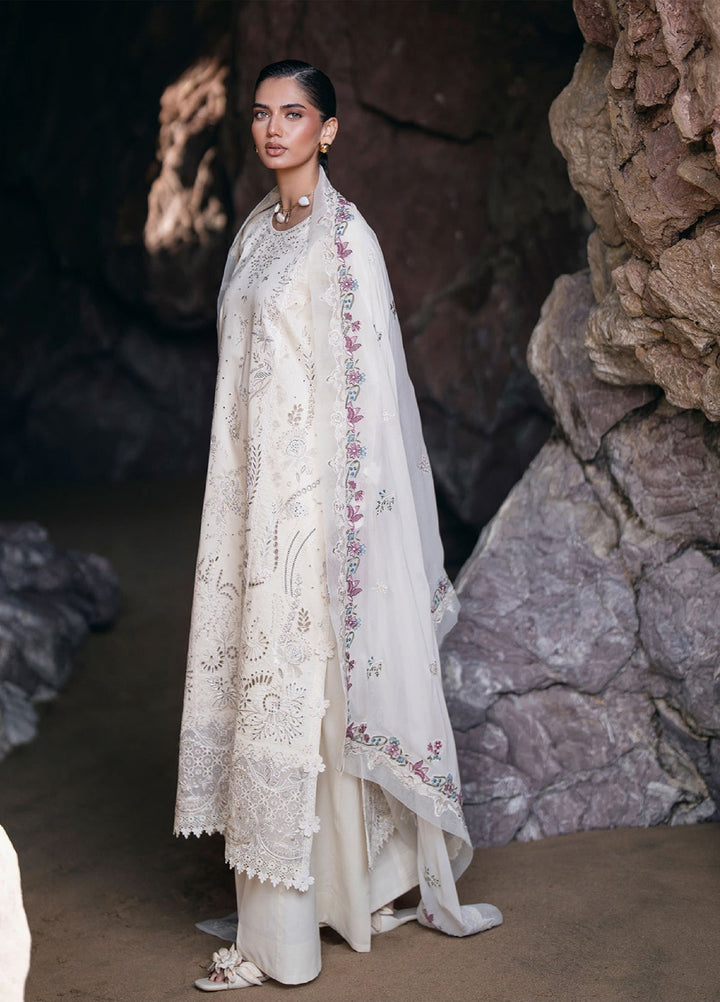 Florent Unstitched Embroidered Luxury Lawn 3 Piece Suit FL26UL FL-3A - Festive Collection