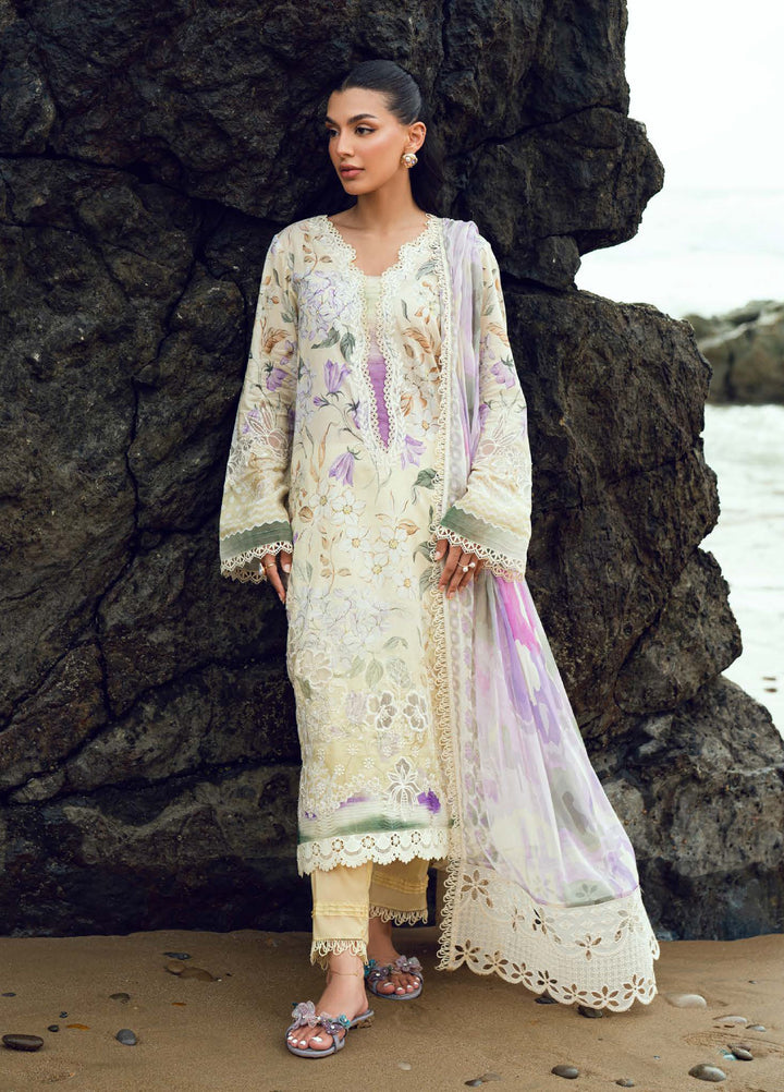 Gardenia by Nureh Unstitched Embroidered Lawn 3 Piece Suit NU26UGL NSG-197 - Summer Collection