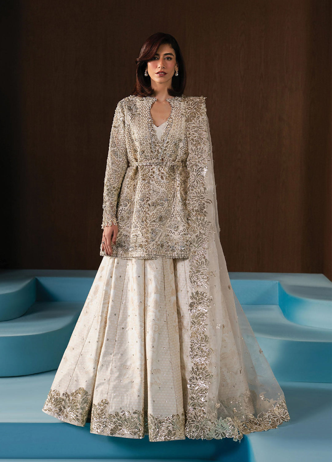 Hayat by Afrozeh Unstitched Raw Silk Embroidered Suits 3 Piece AF25HU AFH-25-05 ROHAVE - Festive Collection