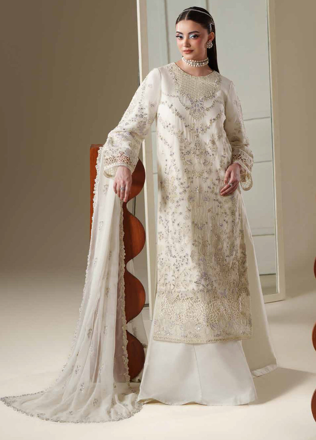 Nouvelle by Emaan Adeel Unstitched Embroidered Chiffon 3 Piece Suit EA26UNC Eloise - Festive Collection