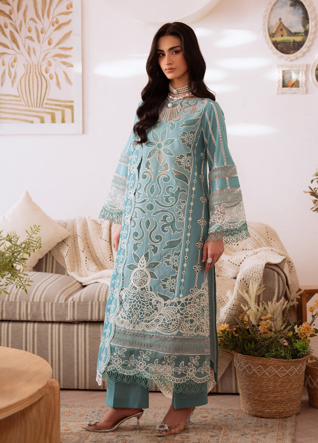 Shanaya by Mahnur Unstitched Lawn Embroidered 3 Piece Suit MN26US SN-06 - Summer Collection