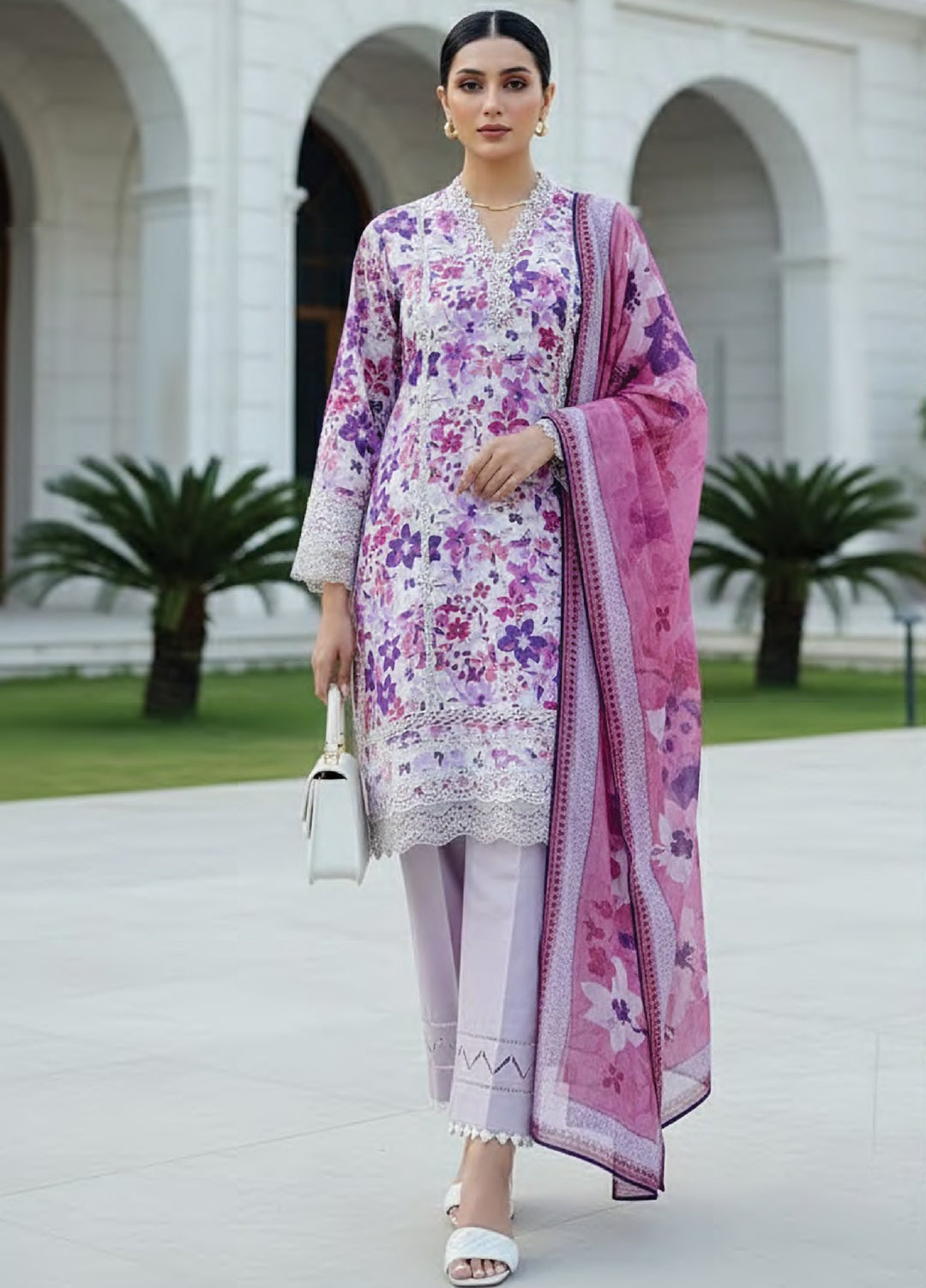 Komal Lawn by Lakhany Unstitched Embroidered Lawn 3 Piece Suit LSM26UK LG-IZ-0516 - Summer Collection