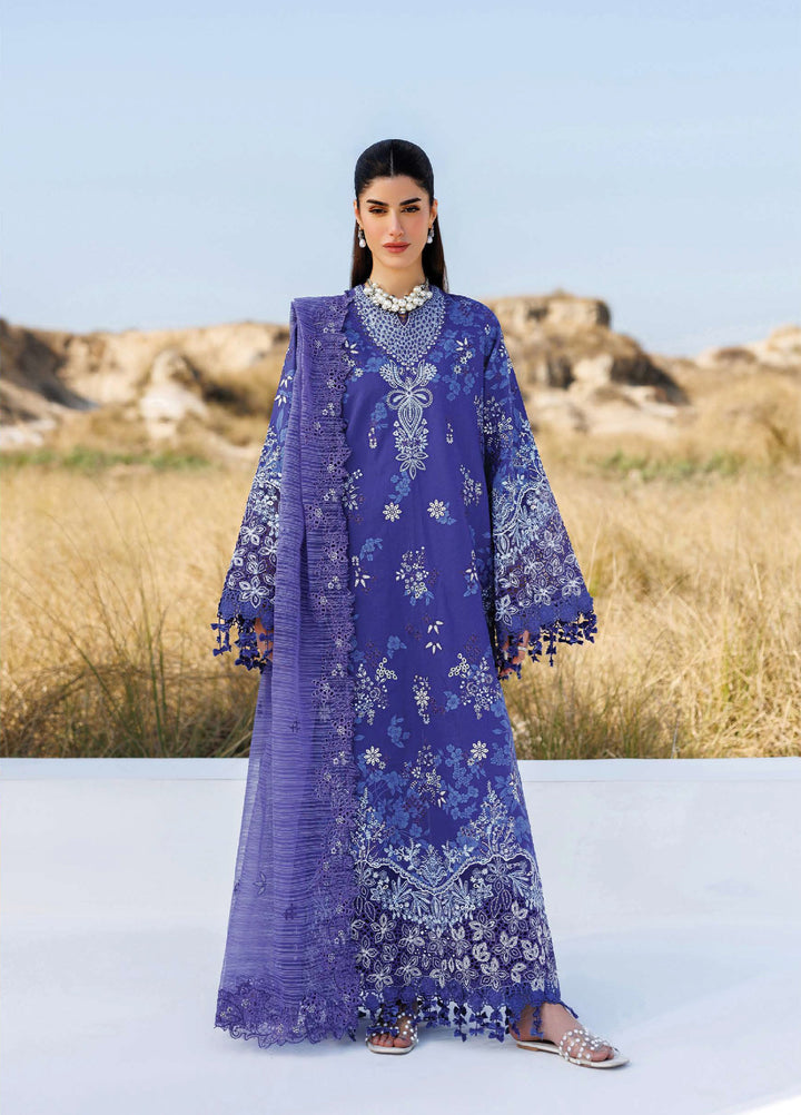 Sunlit Groove by Emaan Adeel Unstitched Embroidered Luxury Lawn 3 Pcs Suit EA26USG PETAL PULSE - Summer Collection