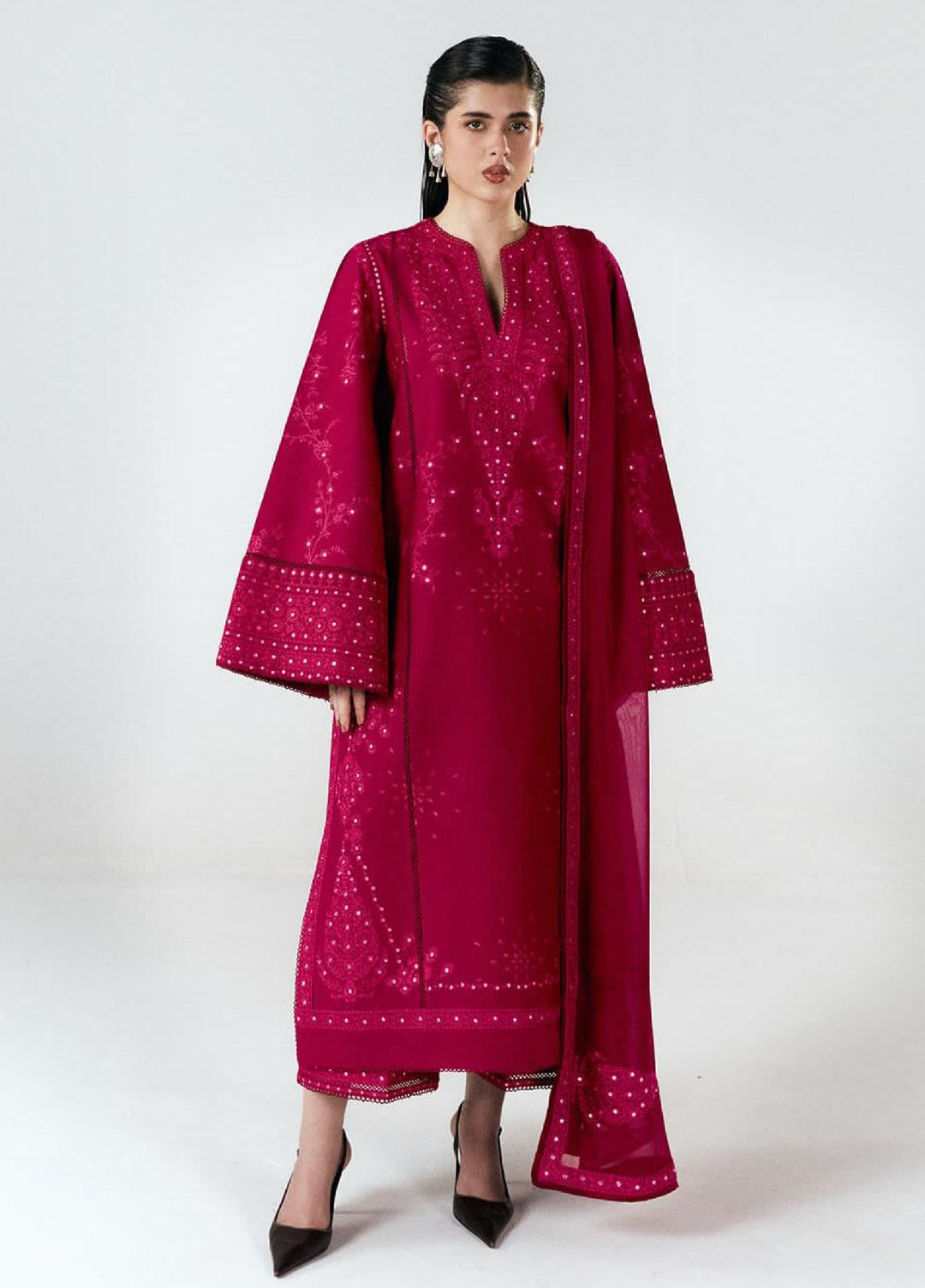Jugnu by Hussain Rehar Unstitched Embroidered Cotton 3 Piece Suit HR26UCJ Sela JUG-LD D#1276 - Eid Collection