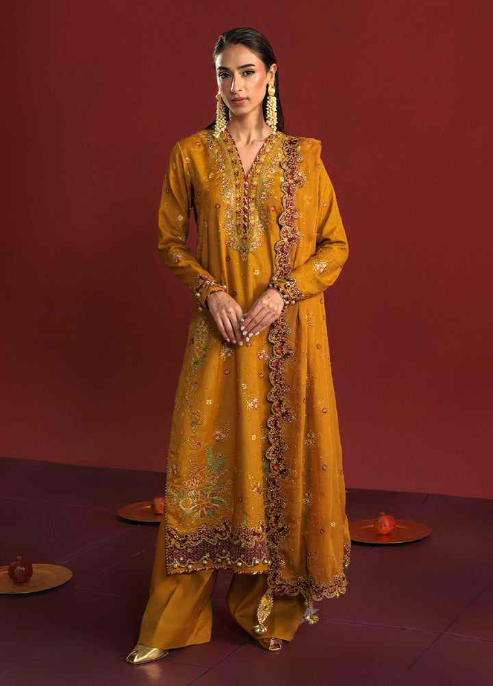 Shagun by Neeshay Unstitched Raw Silk Embroidered Suits 3 Piece NSH25SF ZARPOSH - Festive Collection