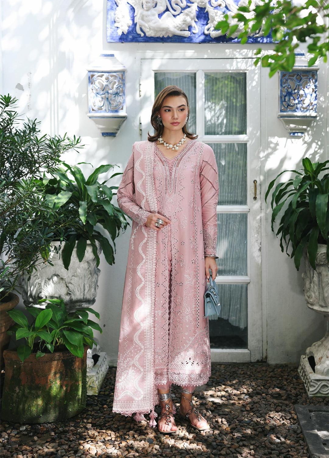 Q Line by Qalamkar Unstitched Chikankari Embroidered Lawn 3 Piece Suit QLK26UQL RP-06 NOORE - Summer Collection
