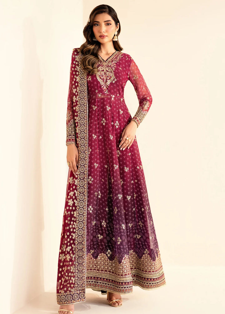 Xenia Formal Luxury Unstitched Embroidered Chiffon Suits 3 Piece XE25FL XF-993 Nyami - Formals Collection
