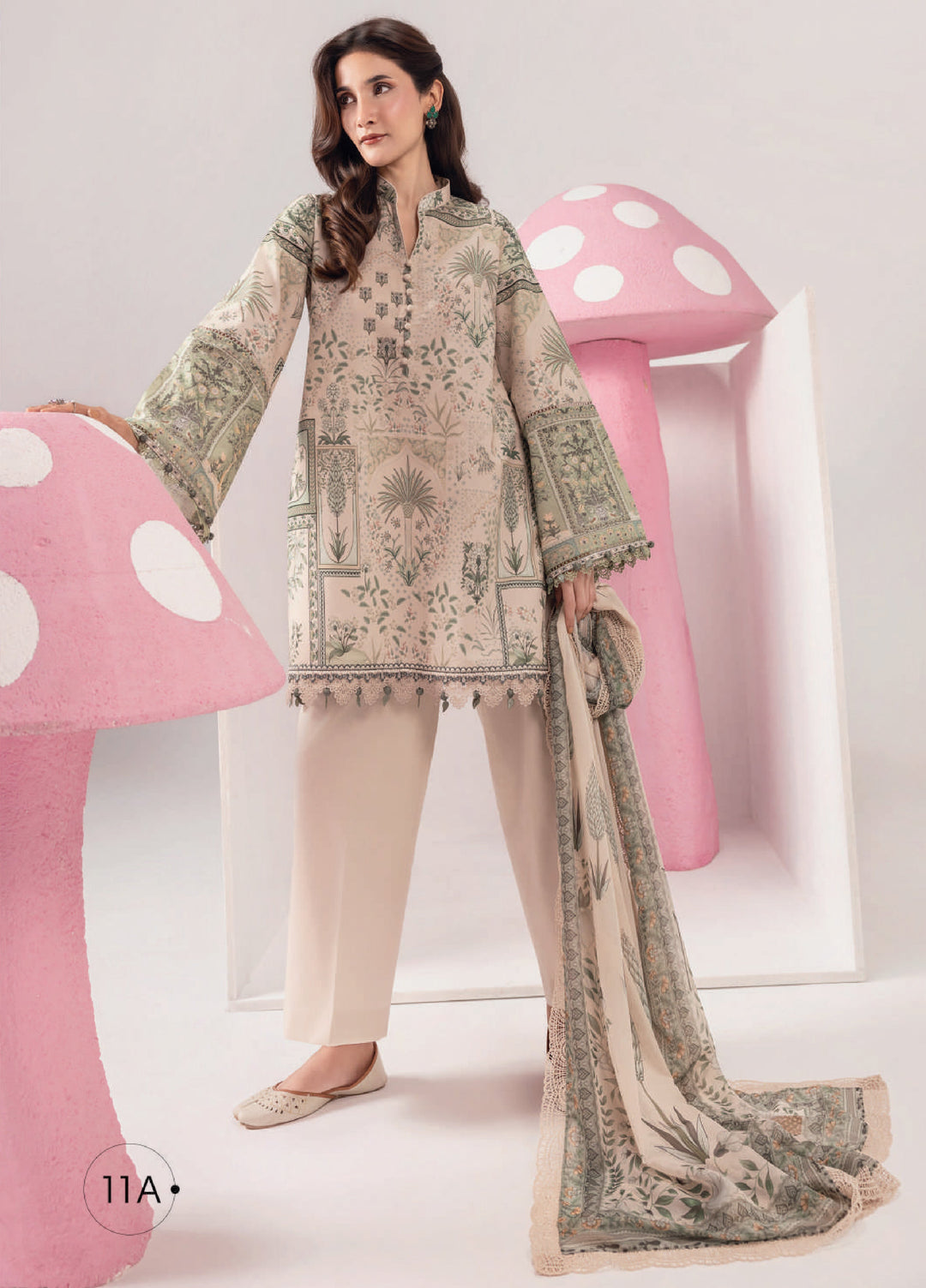 M Basics by Maria B Unstitched Embroidered Lawn 3 Piece Suit MB26UMB MB-CUSV13-11A - Summer Collection
