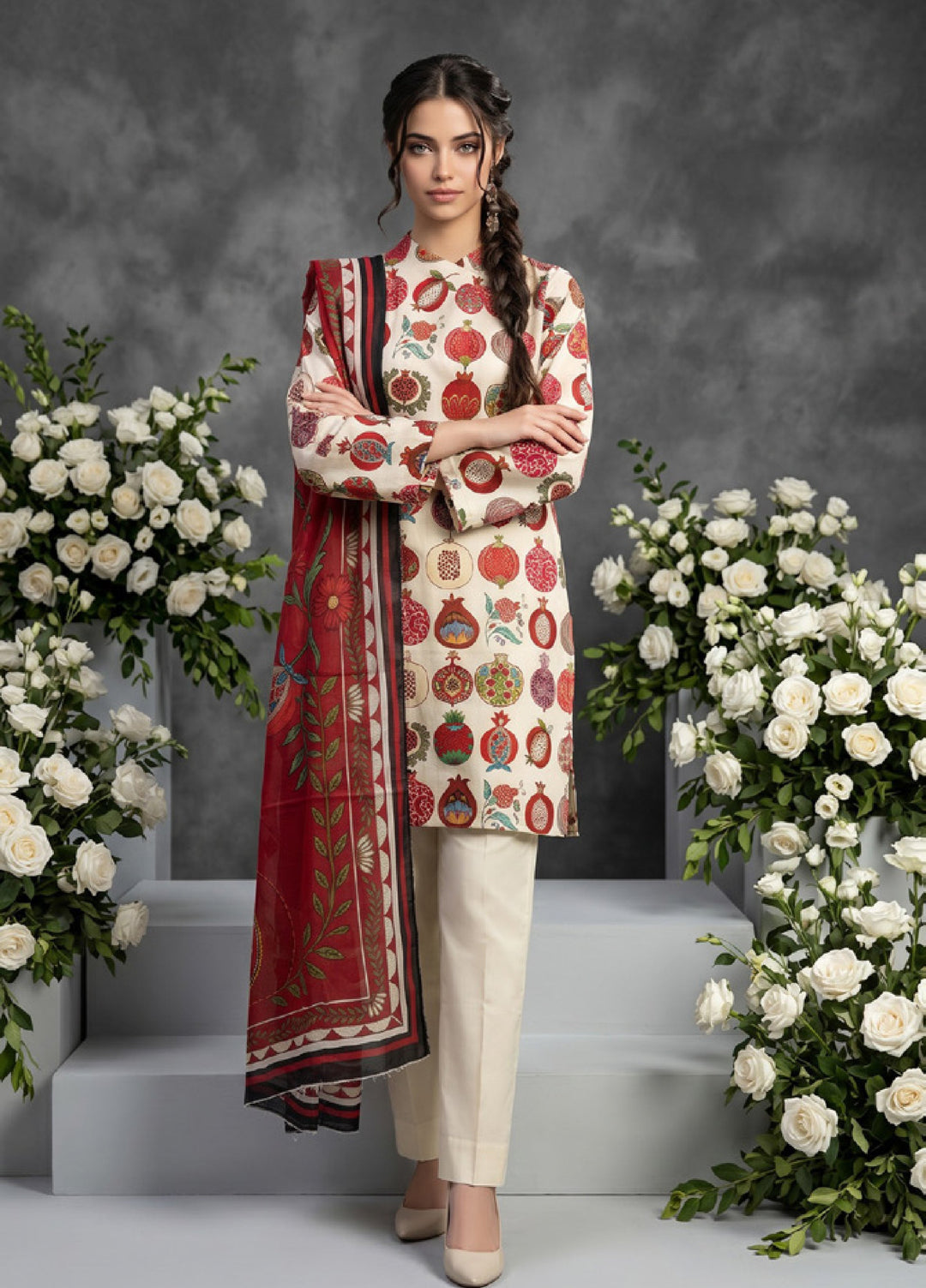 Salina Dobby by Regalia Textiles Unstitched Printed Lawn 3 Piece Suit RG26UPS D-01 - Casual Collection