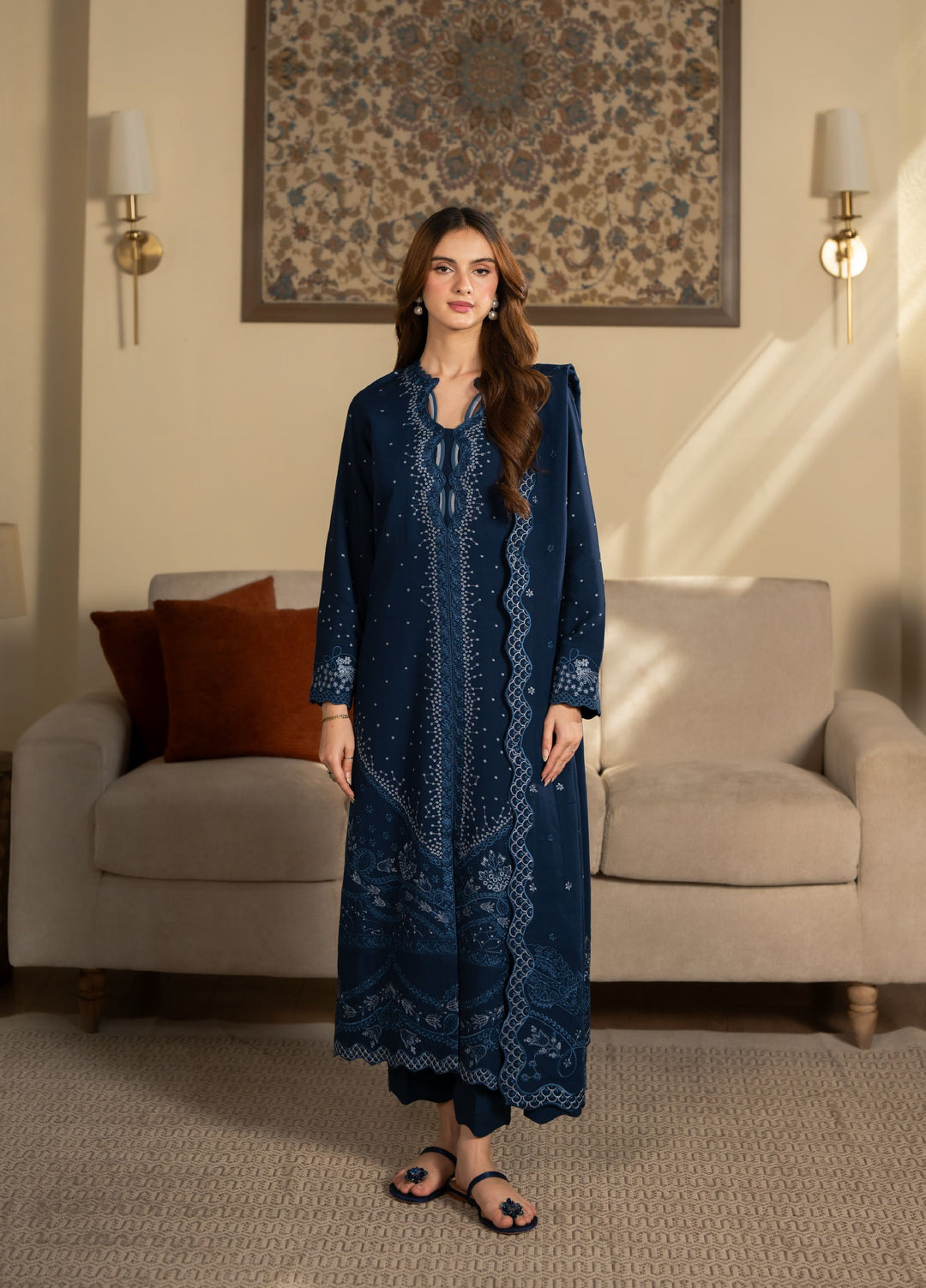 Neeshay Winter Reverie Unstitched Karandi Embroidered Suits 3 Piece NSH25WR Eirene - Winter Collection