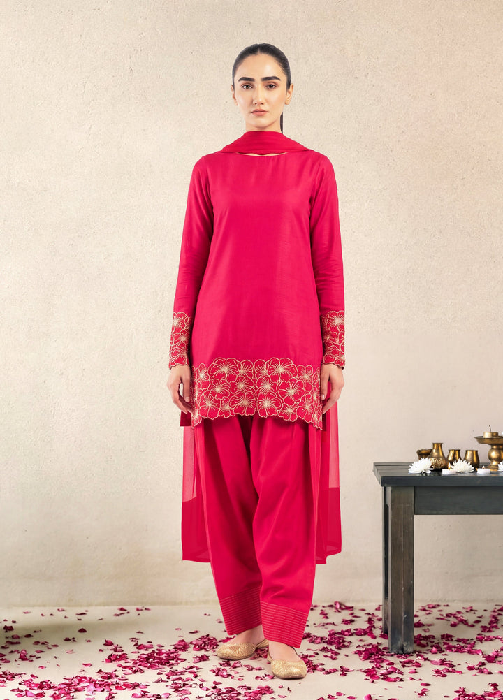 Dareecha by Daak RTW Embroidered Cotton Silk 3 Piece Suit MFS-HP MANAAL MFS-HP - Festive Collection