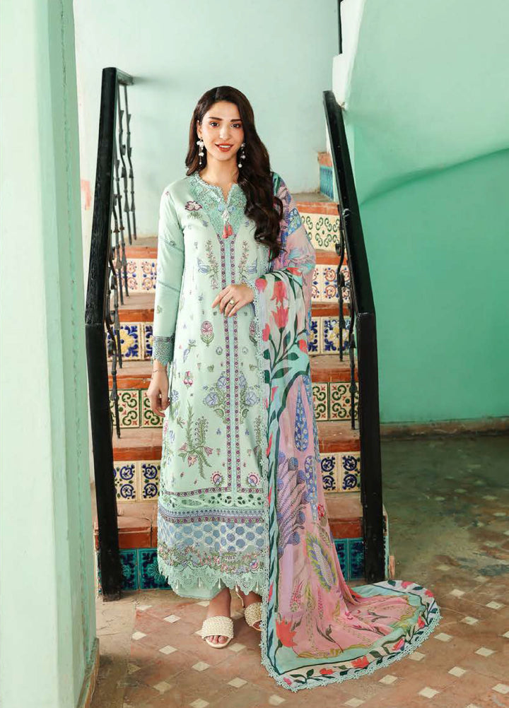 Summer Reverie by Roheenaz Unstitched Embroidered Lawn 3 Piece Suit RN26USR D-12 ROSALINE - Festive Collection