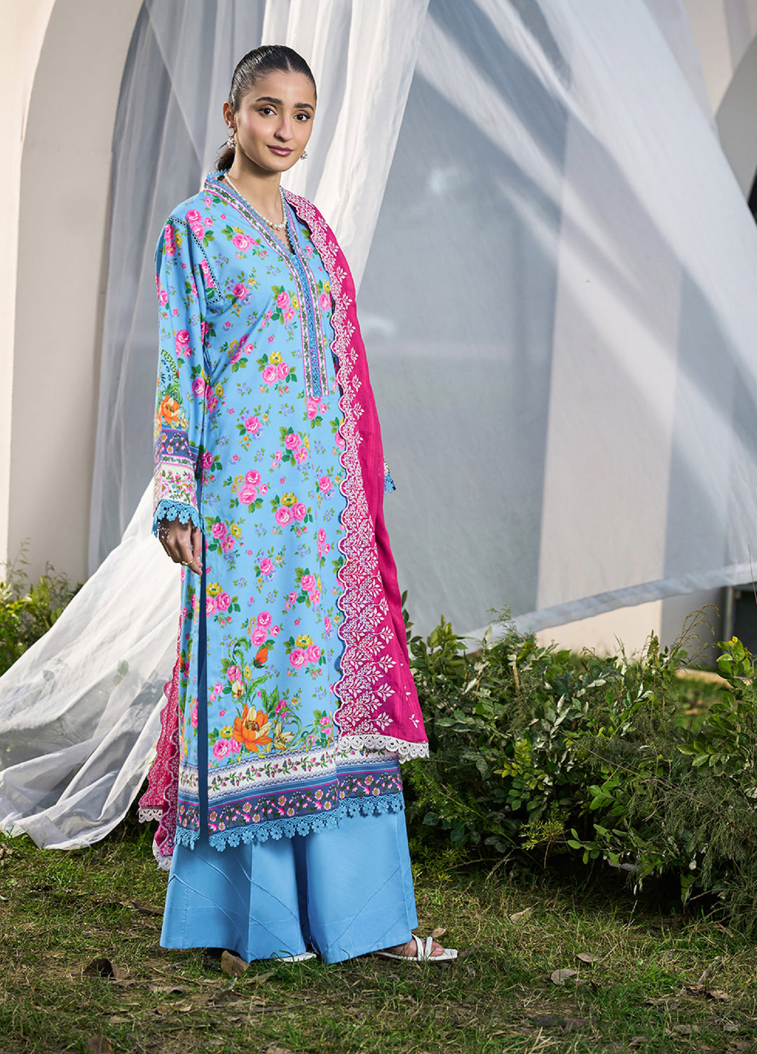 Raha Summer Prints by RajBari Unstitched Printed Lawn 3 Piece Suit RB26URS D-09 - Summer Collection