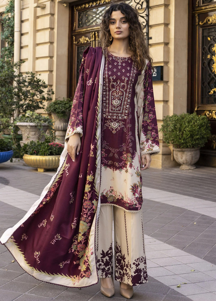 Meerak Women Pret Premium Embroidered Linen 3 Piece Vionna - Winter Collection