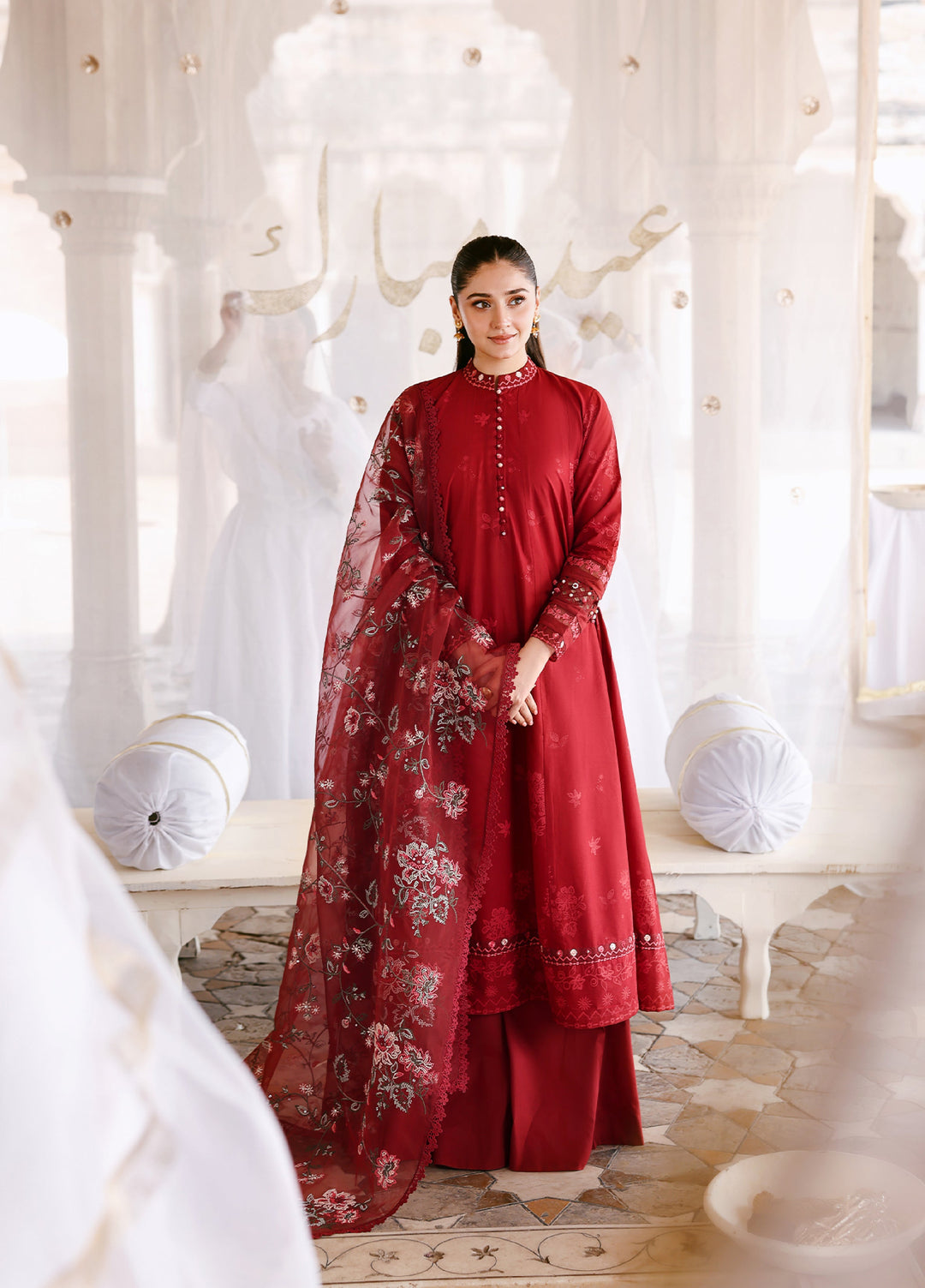Cross Stitch Unstitched Embroidered Premium Lawn 3 Piece Suit CS26UCPL D19 ROUGE FLARE - Eid Collection