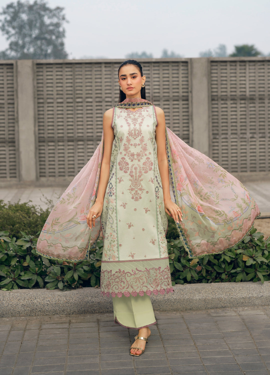 Zync by Florent Unstitched Embroidered Lawn 3 Piece Suit FL26ZU FZ-8B - Summer Collection