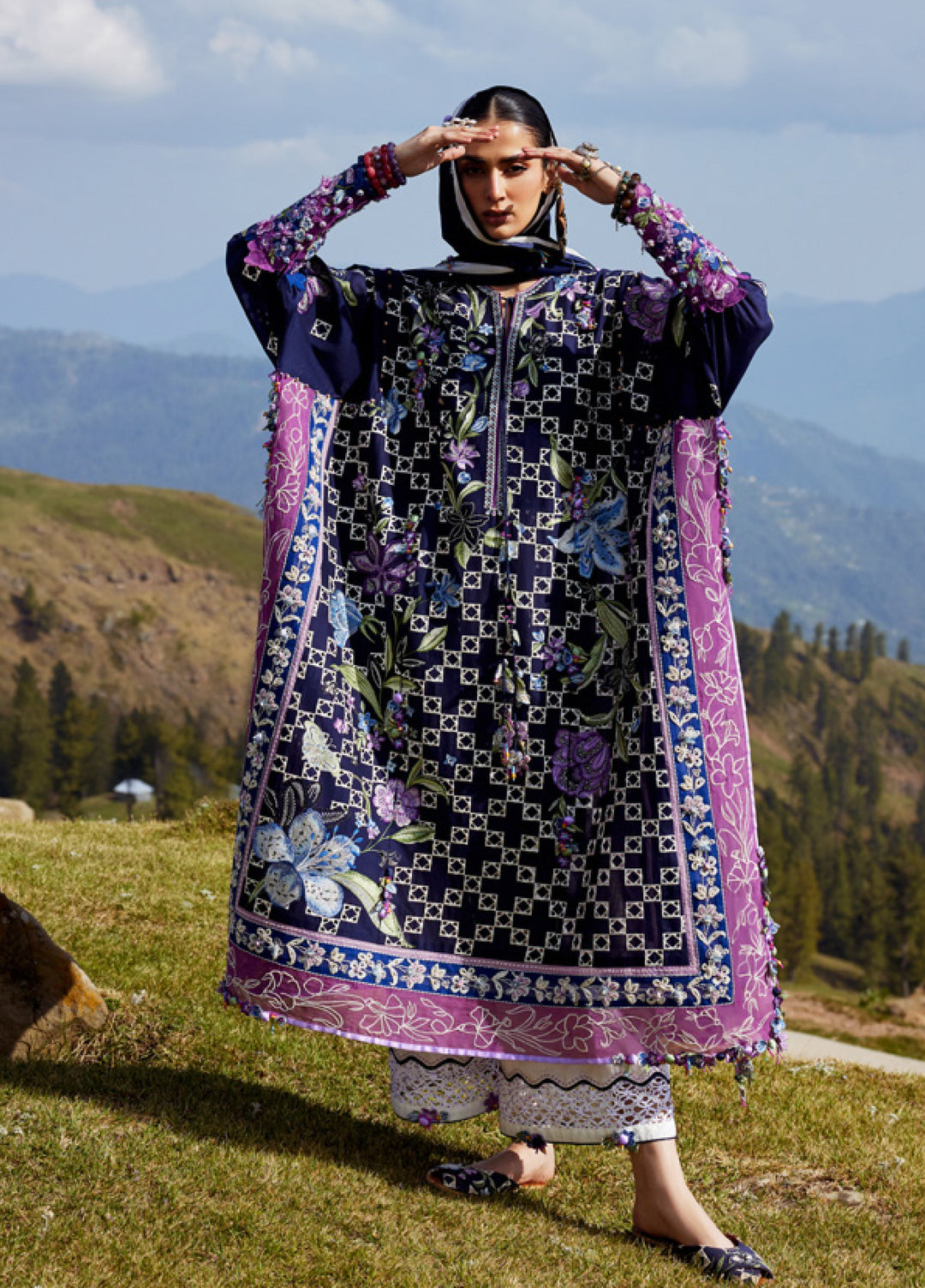 Kashmee Legacy by Elan Unstitched Embroidered Lawn 3 Piece Suit EL26ULKL Sonamarg EL26-09B - Festive Collection