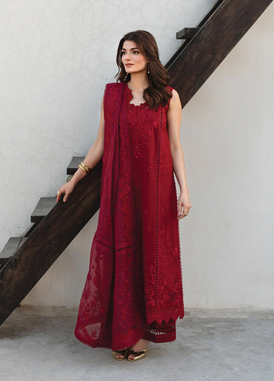 Whisper by Ayzel Unstitched Embroidered Lawn 3 Piece Suit AAF26ULW Blush ZWU-0139-3PO - Eid Collection