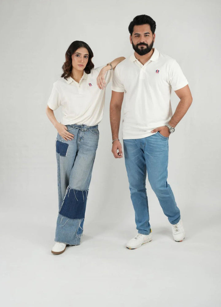 Mercato RTW Solids Cotton 1 Piece White Polo Shirt