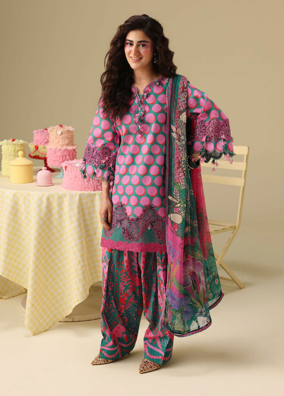 Soleil Hemline by Mushq Unstitched Printed Lawn 3 Piece Suit MU26USL Petal Sonata HUNSS260304 - Festive Collection