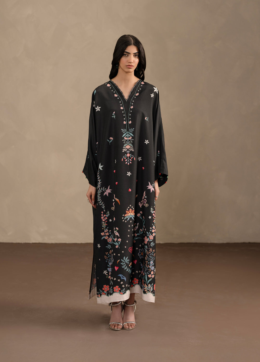 Seran Women Pret Printed Poly Cambric Kaftan SN26PK D-4 Noctiva - Casual Collection