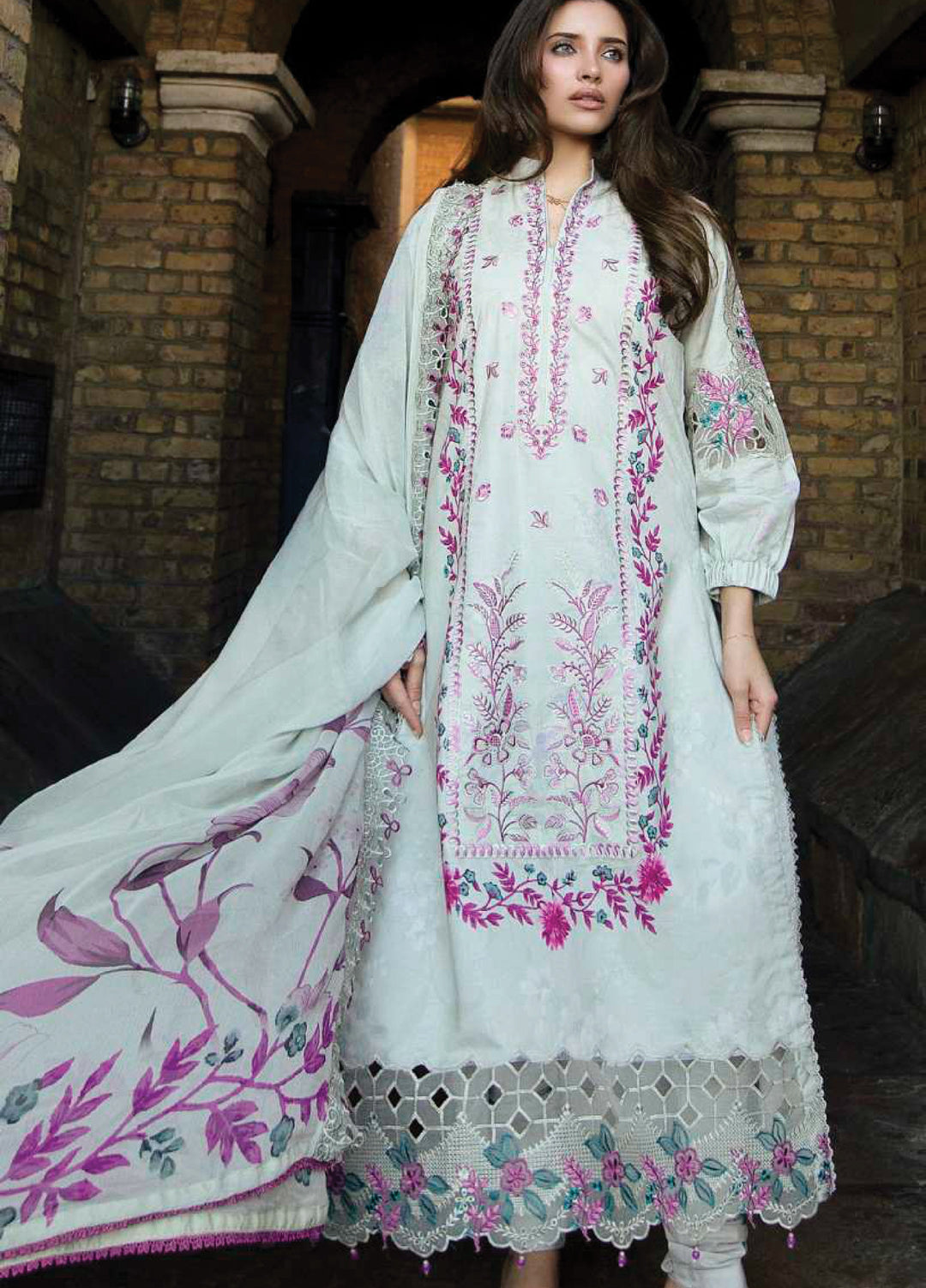 Sunshine Bloom by Al Zohaib Unstitched Embroidered Lawn 3 Piece Suit AZ26USL D12 - Summer Collection