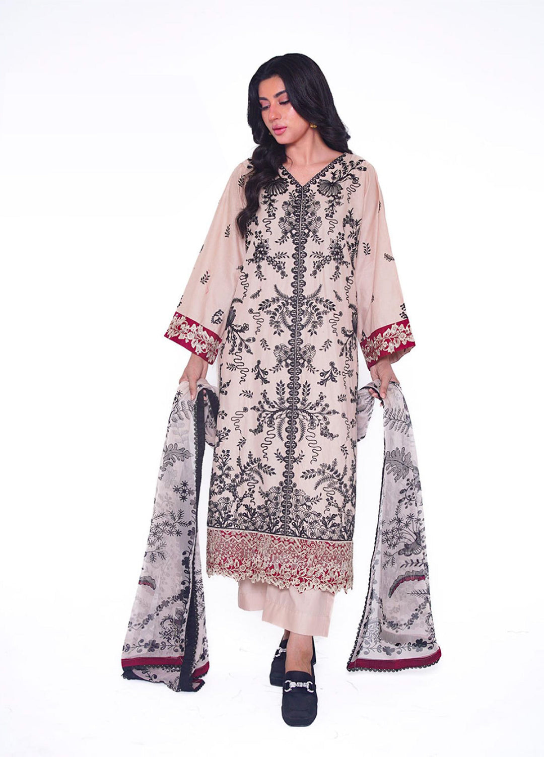 Ileen by naba bilal RTW Embroidered Lawn 3 Piece Suit IN26REL Aina - Casual Collection
