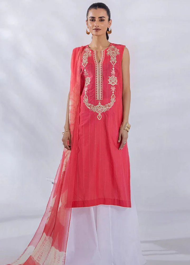 Malook By Shazia Ovais Pret Embroidered Lawn 3 Piece Suit MLK23D Aliana (Pink)